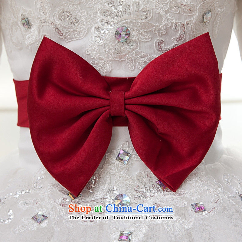 The privilege of serving-leung 2015 new Korean brides wedding dress winter 2-bow tie align for Maomao to wedding dress white S honor services-leung , , , shopping on the Internet