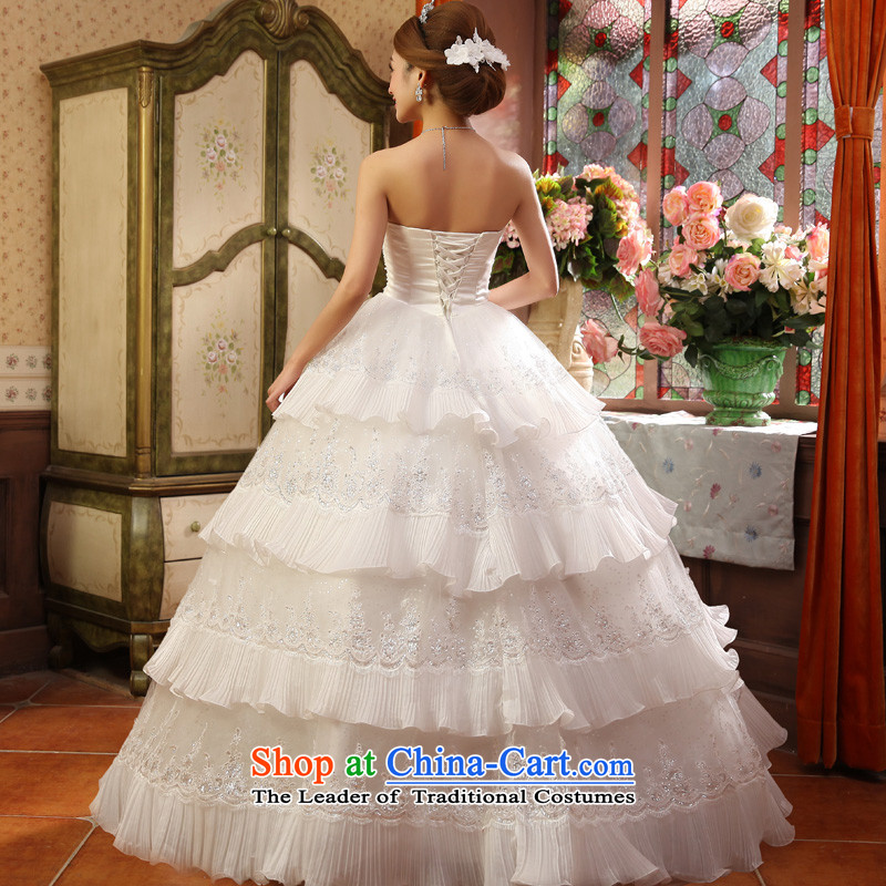 2015 new privilege service-leung Korean fashion Princess Mary Magdalene chest to align the bride wedding dress wedding dress ceremony sweet white XXL, honor services-leung , , , shopping on the Internet