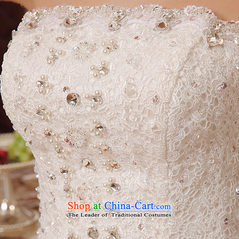 The privilege of serving-leung 2015 new Korean bridal fashion and chest to diamond wedding dress straps wedding dress white XXXL, honor services-leung , , , shopping on the Internet