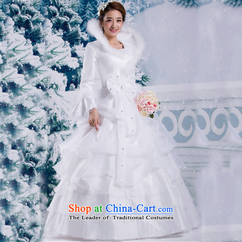 There is also a grand winter, Optimize Korean winter wedding dresses 2014 new upscale collar for long-sleeved cotton plus gross thick to align the white M is optimized YSB2082 color 8D , , , shopping on the Internet
