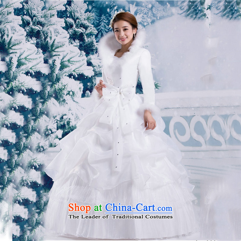 There is also a grand winter, Optimize Korean winter wedding dresses 2014 new upscale collar for long-sleeved cotton plus gross thick to align the white M is optimized YSB2082 color 8D , , , shopping on the Internet