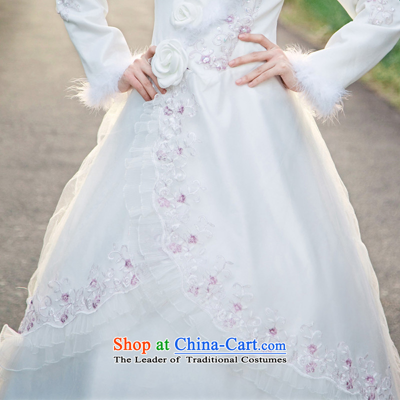 A Bride wedding dresses cotton winter wedding Korean Princess wedding to align the Korean style wedding 821 M, a bride shopping on the Internet has been pressed.