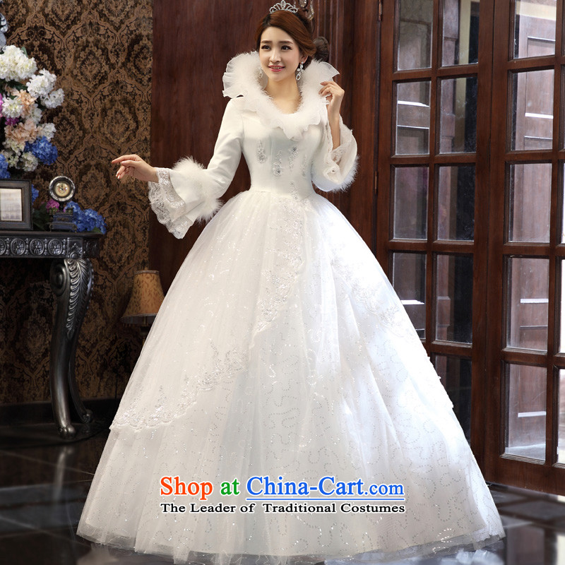The privilege of serving-leung 2015 new bride winter wedding dress long-sleeved lace collar align graphics thin white XXL, wedding dress in honor of serving-leung , , , shopping on the Internet
