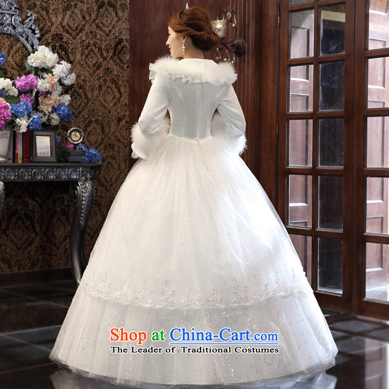 The privilege of serving-leung 2015 new bride winter wedding dress long-sleeved lace collar align graphics thin white XXL, wedding dress in honor of serving-leung , , , shopping on the Internet