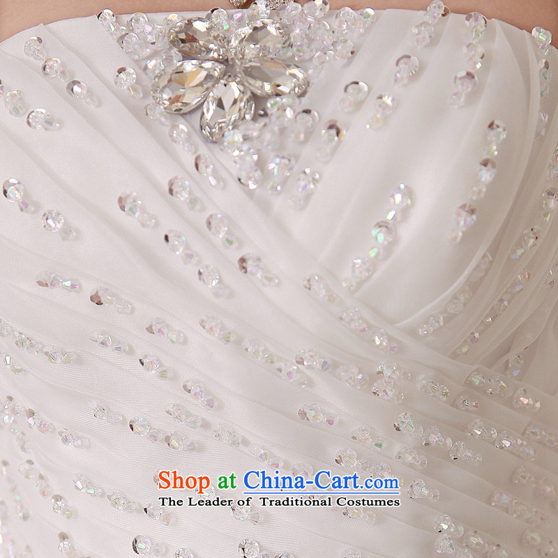 The privilege of serving-leung Korean brides wedding dress Princess Mary Magdalene chest diamond sweet to align the strap wedding dress dresses Sau San white 2XL, honor services-leung , , , shopping on the Internet