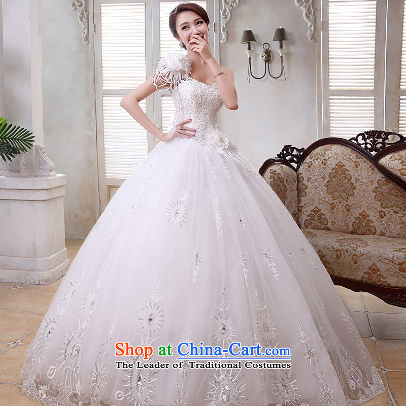 The privilege of serving-leung 2015 new bride Korean wedding dress to align the shoulder flowers stylish wedding dress Sau San White XL, a service-leung , , , shopping on the Internet