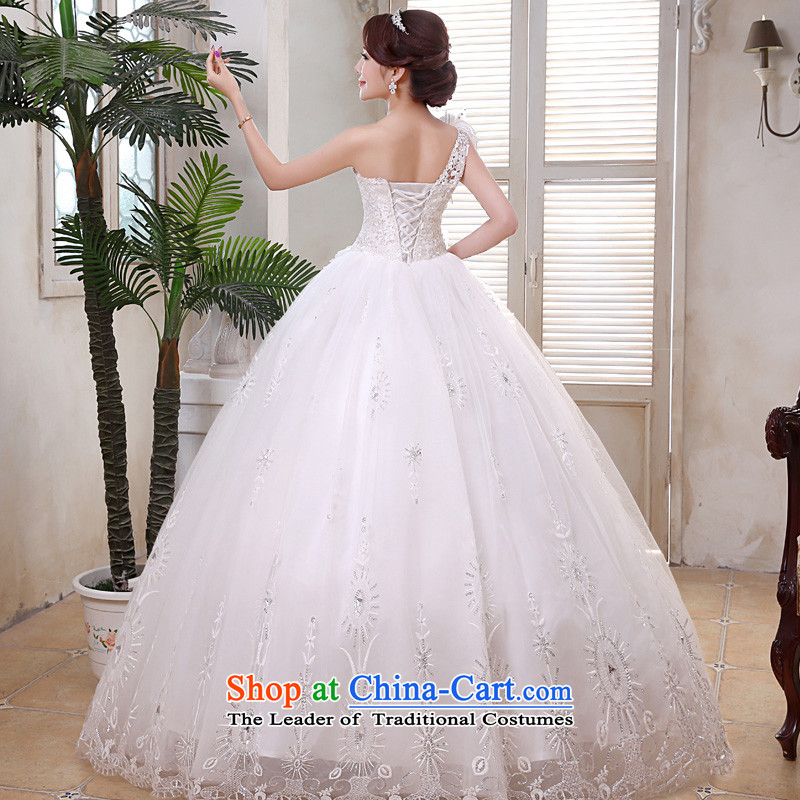 The privilege of serving-leung 2015 new bride Korean wedding dress to align the shoulder flowers stylish wedding dress Sau San White XL, a service-leung , , , shopping on the Internet