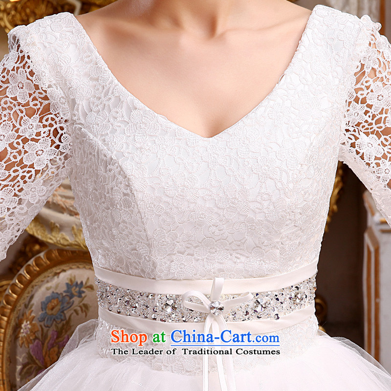 The privilege of serving-leung 2015 new bride trendy first field shoulder wedding dress lace align to the princess straps wedding dress White XL, a service-leung , , , shopping on the Internet