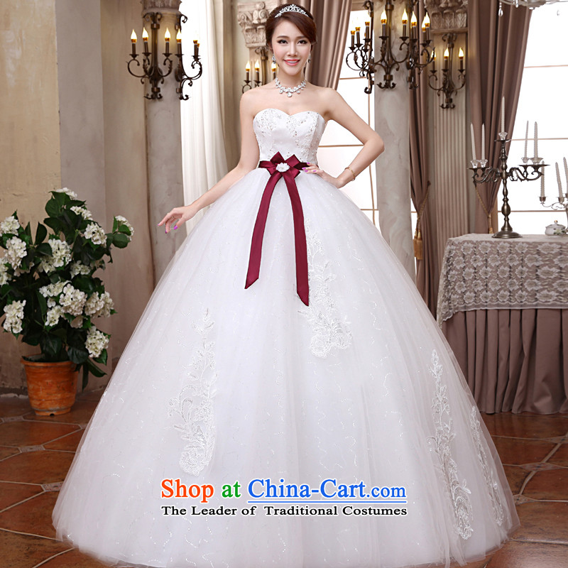 The privilege of serving-leung 2015 new Korean brides wedding dress wiping the chest to align the bow tie straps princess wedding dress white XXL, honor services-leung , , , shopping on the Internet