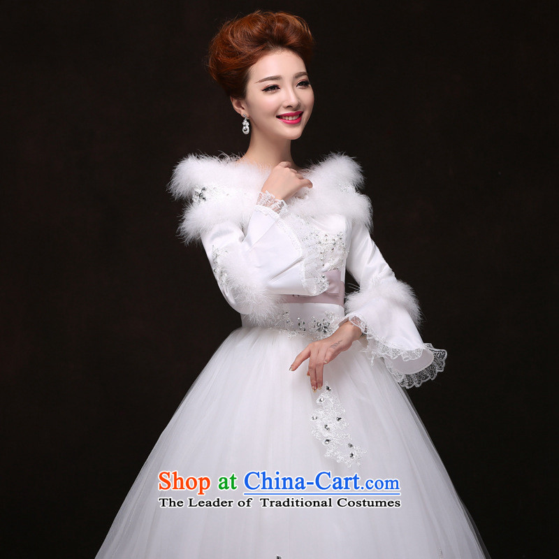 Yet, a 2014 winter thick for women wedding dress white lace a long-sleeved shoulder the cotton field yy091041 White XL, yet a , , , shopping on the Internet