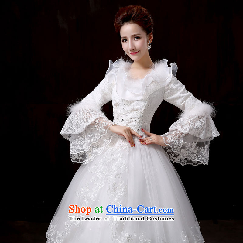 Flower Angel Full Cayman wedding dresses new 2014 winter Princess cuff sweet wedding long-sleeved thick Korean version for autumn and winter, of gross cotton replacing M Flower (DUOQIMAN QI) , , , shopping on the Internet