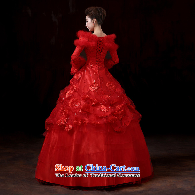The new bride bo 2014 winter long-sleeved gross for thick integrated belt clip cotton wedding winter clothing red wedding toasting champagne marriages service S, darling Bride (BABY BPIDEB) , , , shopping on the Internet