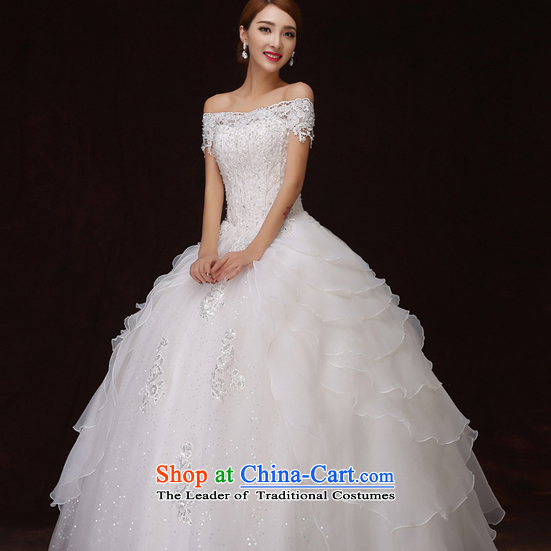 No new 2015 bride embroidered retro graphics word thin lace stereo flower shoulder bon bon princess skirt wedding white L 2 feet 1 Suzhou shipment, waist embroidered bride shopping on the Internet has been pressed.