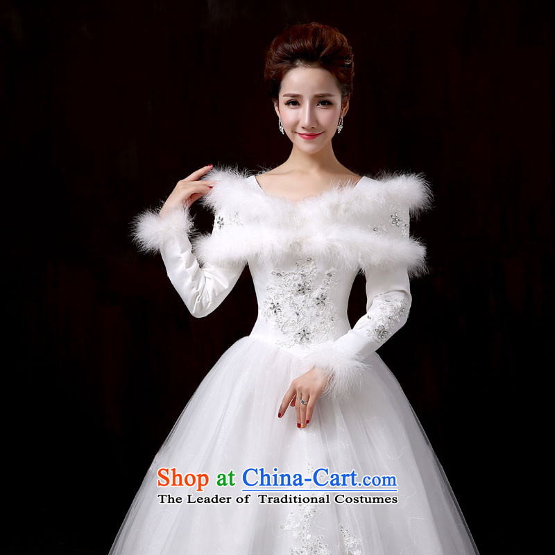 Baby bride wedding dresses 2014 new winter thick to align the wedding marriages long-sleeved plus the word cotton shoulder wedding XL, darling Bride (BABY BPIDEB) , , , shopping on the Internet