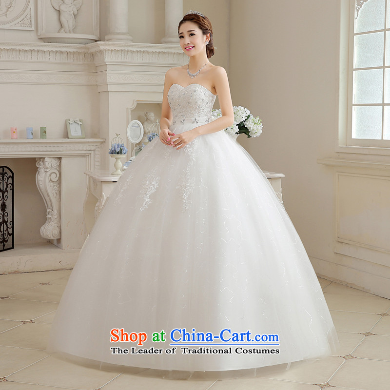 Embroidered bride spring and summer is the new modern Korean 2015 diamond wiping the breast height large waist to align graphics thin pregnant women bride wedding XXXL, white is embroidered bride shopping on the Internet has been pressed.