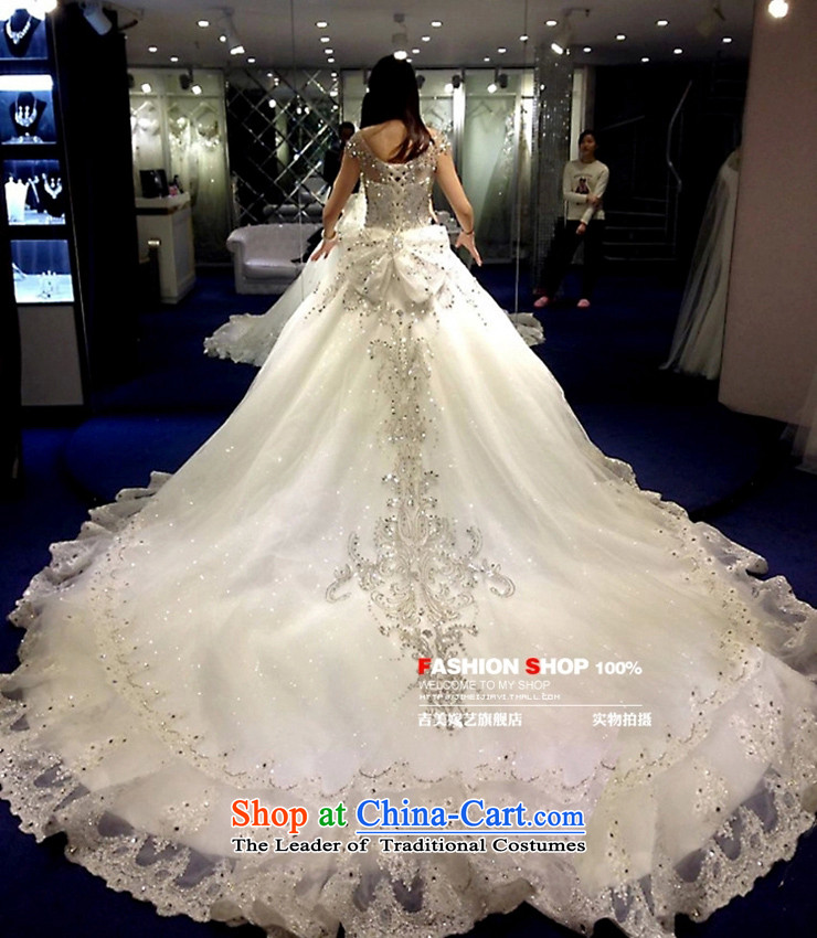 Pre-sale - American married new arts 2015 wedding dress shoulders Korean version of large tail water drilling bon bon skirt HT7697 wedding on crystal drilling under resin Drill 1.5 m tail XL Photo, prices, brand platters! The elections are supplied in the national character of distribution, so action, buy now enjoy more preferential! As soon as possible.