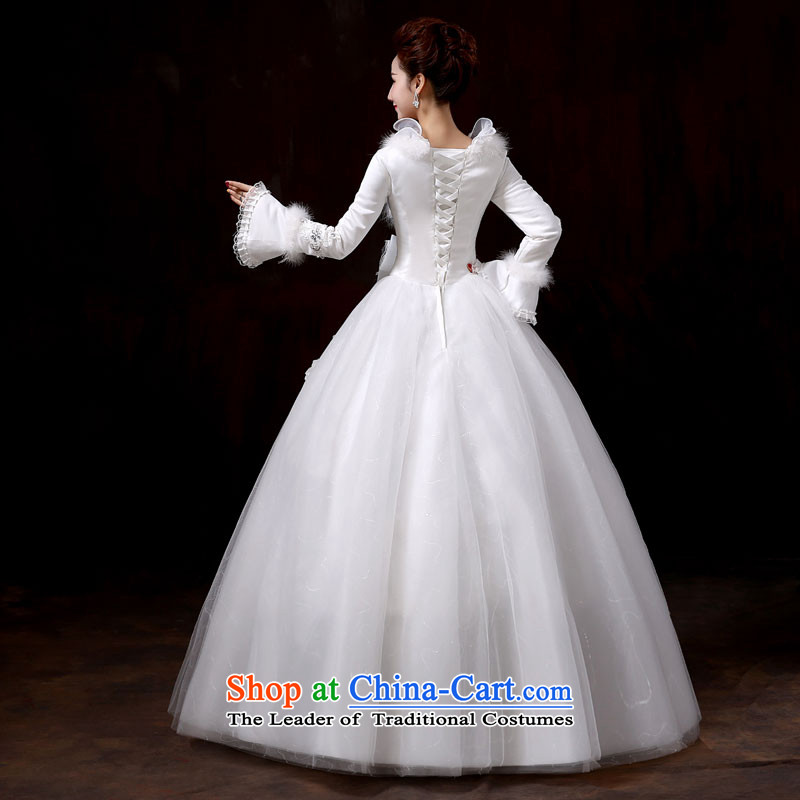 Wedding dress 2014 new niba collar bow tie for winter thick winter plus cotton long-sleeved top loin straps Korean pregnant women for larger wedding XXL, Demi Moor Qi , , , shopping on the Internet