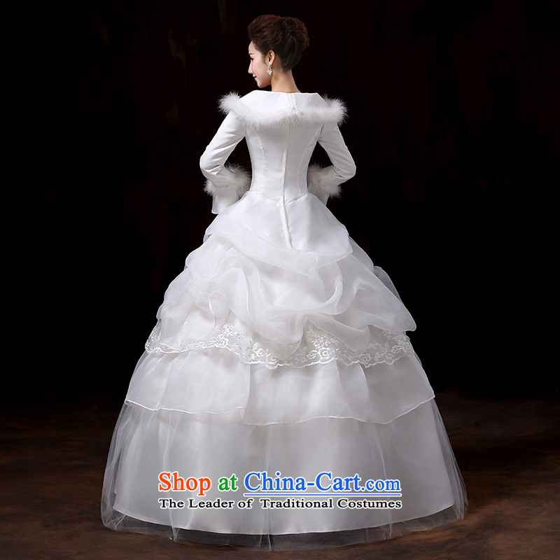 Doi m qi) word winter shoulder to align the long-sleeved cotton wedding dress code version of large Korean video thin 2014 new winter multi-tier cake wedding female XL, Demi Moor Qi , , , shopping on the Internet