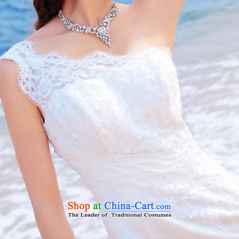 A Bride wedding dresses crowsfoot) wedding dresses, fell onto the ground long gown marriage wedding 838 L, a bride shopping on the Internet has been pressed.