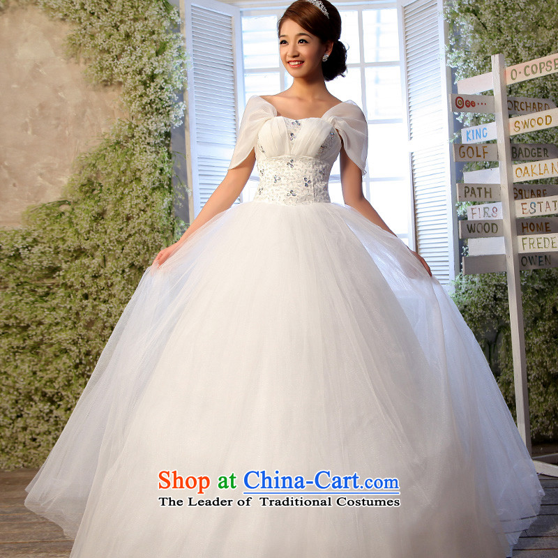 The privilege of serving-leung 2015 new packages and chest Korean shoulder bride video thin wedding dress larger thick mm wedding dress white 4XL, honor services-leung , , , shopping on the Internet