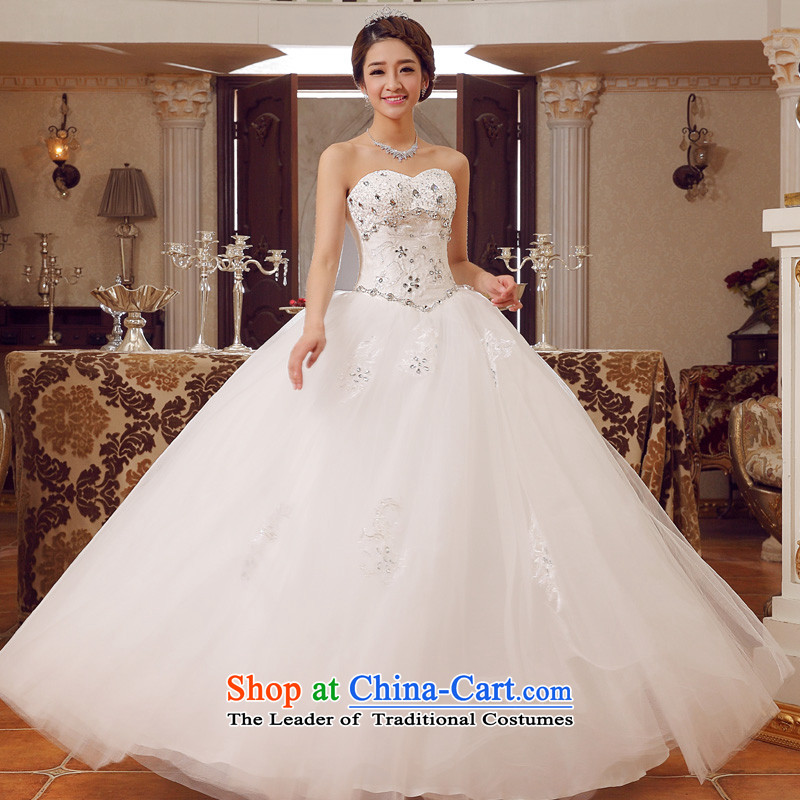 The privilege of serving-leung 2015 new bride Korean stylish wedding dress wiping the chest diamond align to Sau San tie wedding XXL, white honor services-leung , , , shopping on the Internet