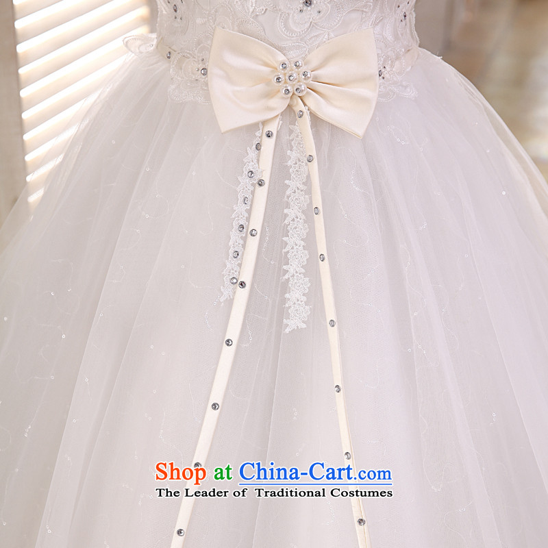 The privilege of serving-leung 2015 new shoulders Korean brides wedding dress a field empty courage shoulder lace stylish wedding dress white S honor services-leung , , , shopping on the Internet