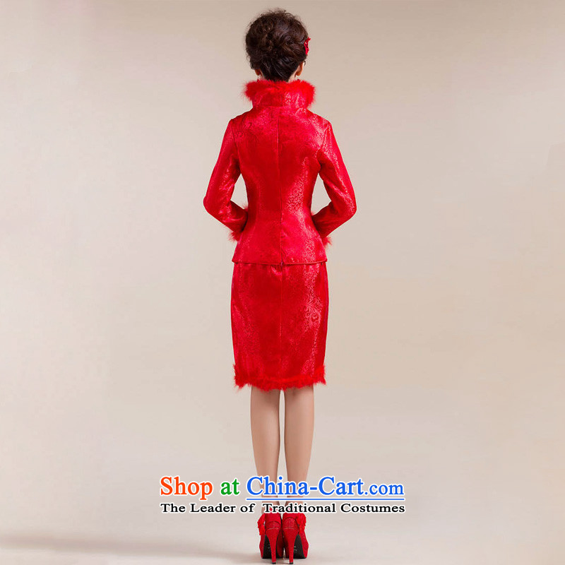The end of the light (QM) wedding dresses marriages bows qipao cotton qipao feather gross for the  end of the Red, L, shallow CTX , , , shopping on the Internet