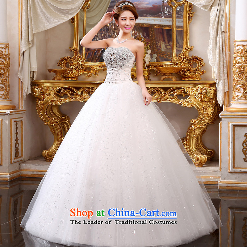 The privilege of serving-leung 2015 new bride Korean Modern Luxury depilation princess chest straps wedding dress wedding dress white XXL, honor services-leung , , , shopping on the Internet