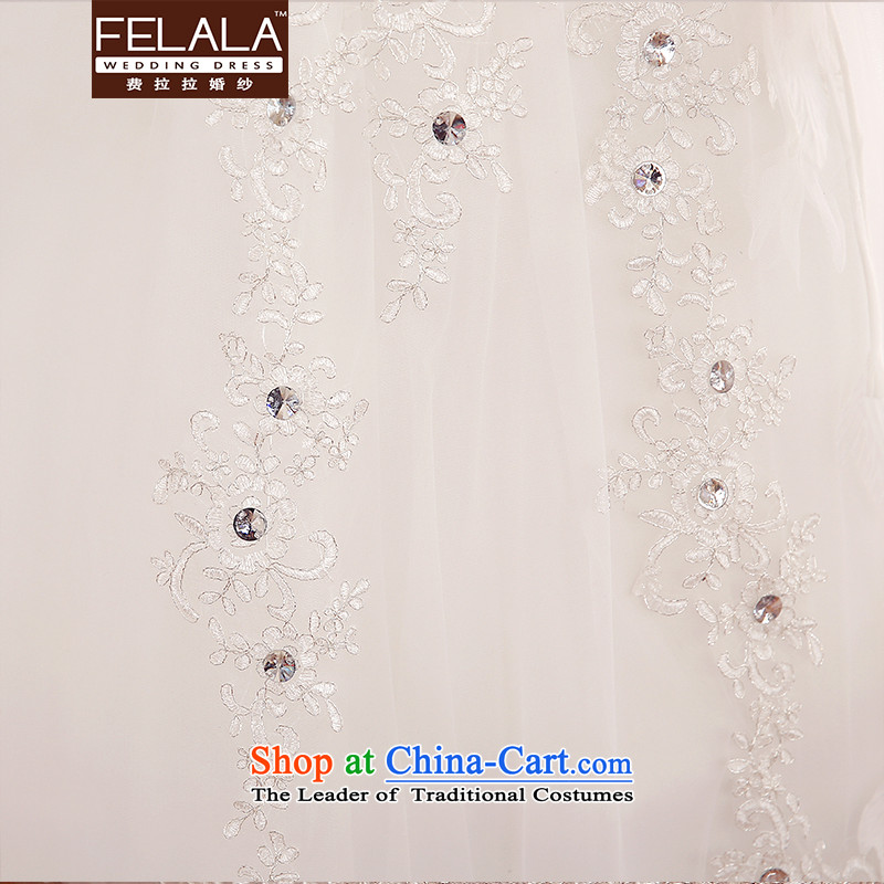 2015 New Wedding Korean Top Loin of noble lace water drilling shoulders M(2 wedding feet) of Ferrara wedding (FELALA) , , , shopping on the Internet