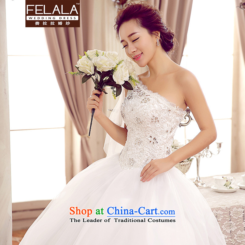 Ferrara 2015 new marriage Korean sweet shoulder ribbons water drilling wedding XL(2 feet 2 Ferrara wedding (FELALA) , , , shopping on the Internet