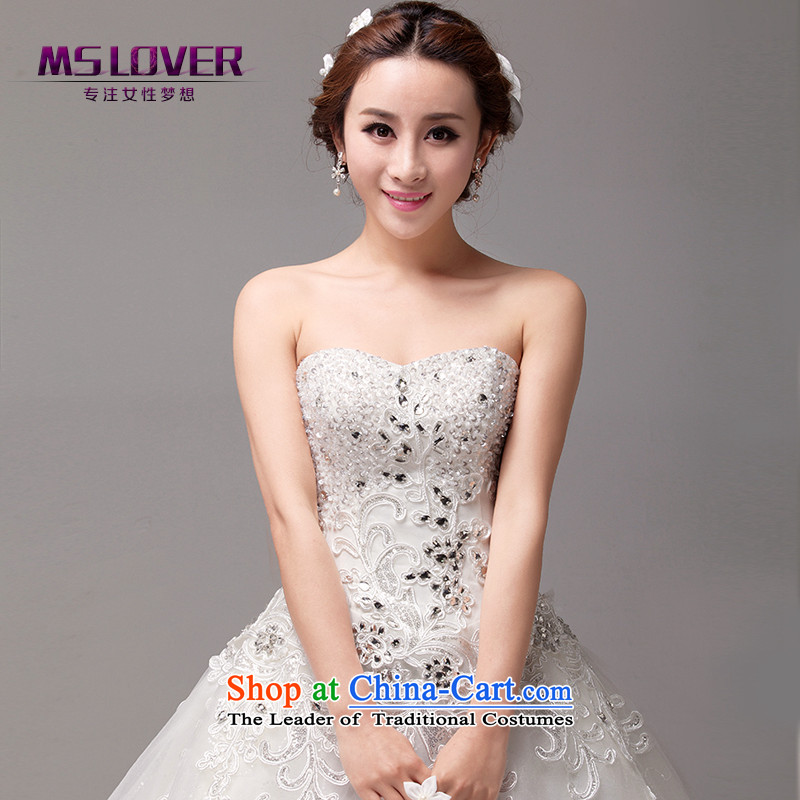  Large tail mslover wedding bride anointed chest wedding diamond lace princess temperament wedding main wedding HS131010 alignment to 2 feet 1 M waistline, Lisa (MSLOVER) , , , shopping on the Internet