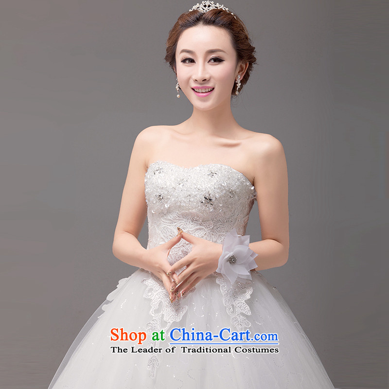  The Korean version of the temperament video mslover thin lace crystal Princess Bride anointed chest straps to bride wedding HS131011 rice white L two 2) Name of the waist of Lisa (MSLOVER) , , , shopping on the Internet