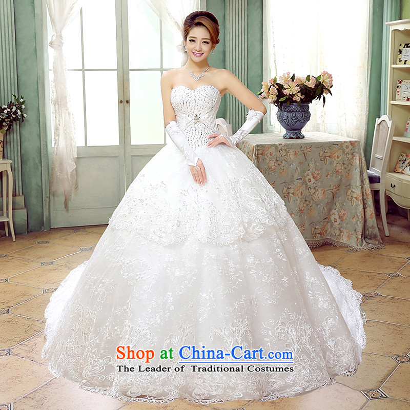 The smearing wedding winter 2015 Spring new stylish lace diamond wiping the chest straps deluxe long tail Sau San marriages wedding winter) White XXXL needed so that hundreds of shipment 5-7 days Ka-ming, , , , shopping on the Internet