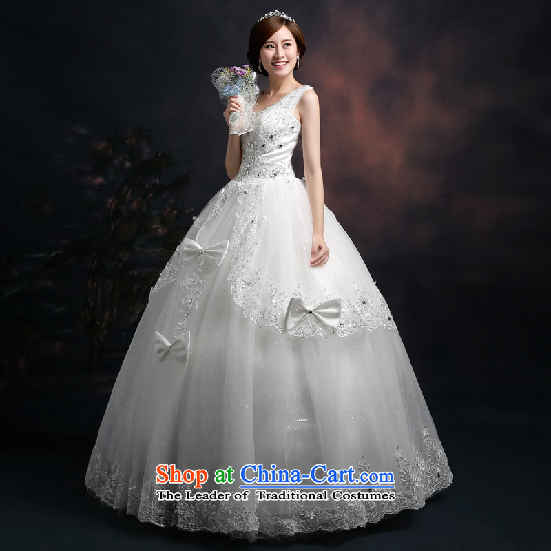Beverly Ting 2015 new wedding shoulders Korean modern marriages wedding dress deep V foutune straps to align spring White XL, Beverly (tingbeier ting) , , , shopping on the Internet