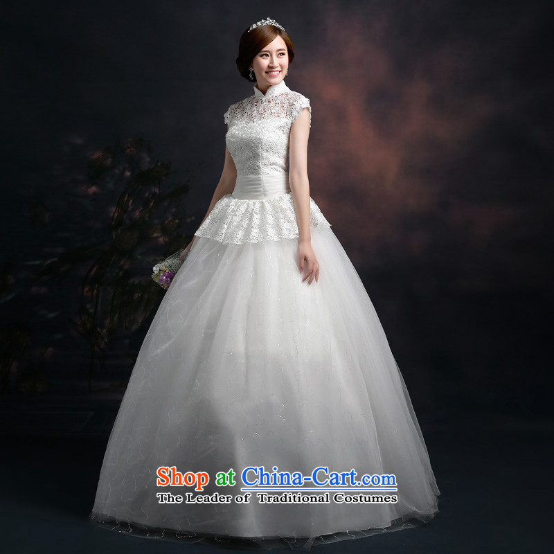 Beverly Ting 2015 new wedding band Korean fashion collar wedding lace pong with large numbers to align the princess bon bon skirt white L, Beverly (tingbeier ting) , , , shopping on the Internet