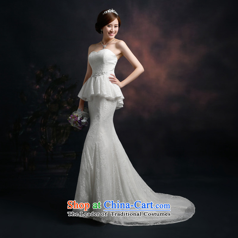 Beverly Ting wedding tail 2015 new spring and summer Korean Sau San video thin crowsfoot wedding dresses and chest straps large white XL, Beverly (tingbeier ting) , , , shopping on the Internet