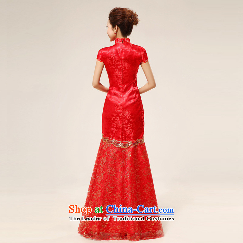 The end of the light (QM) Bride qipao qipao retro long marriage seamless Gold Phoenix cheongsam CTX red light at the end of M , , , shopping on the Internet