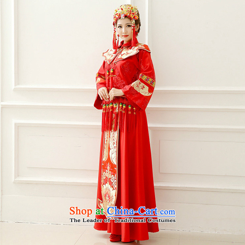 The end of the light (QM) in Sau Wo Service bridal dresses Chinese Antique bows to marry a long-sleeved Tang Dynasty Sau Wo Service CTX XH-03 red light at the end of M , , , shopping on the Internet