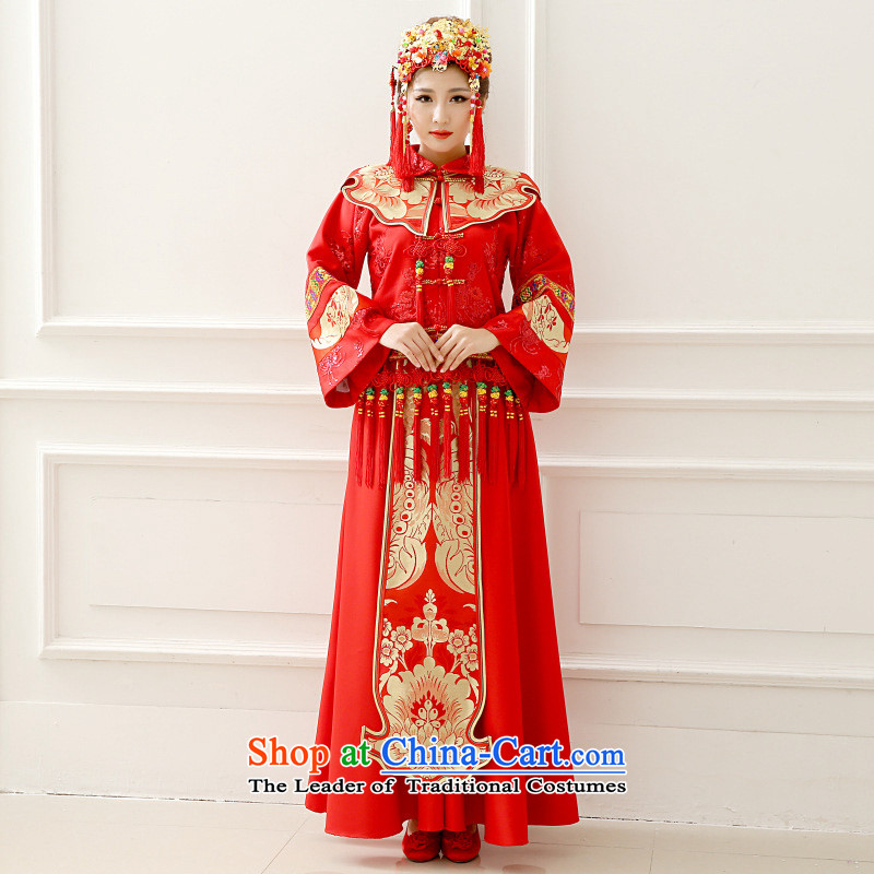 The end of the light (QM) in Sau Wo Service bridal dresses Chinese Antique bows to marry a long-sleeved Tang Dynasty Sau Wo Service CTX XH-03 red light at the end of M , , , shopping on the Internet
