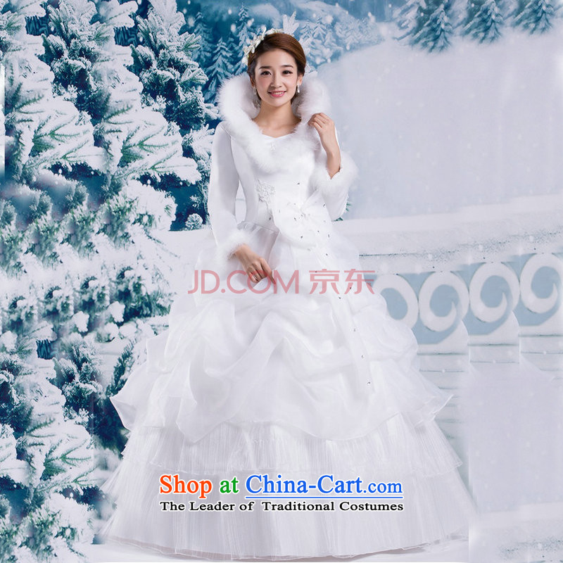 Yet a winter, Korean winter wedding dresses 2014 new upscale collar for long-sleeved cotton plus gross thick to align the Cuff , General white YSB2082 naoji a , , , shopping on the Internet