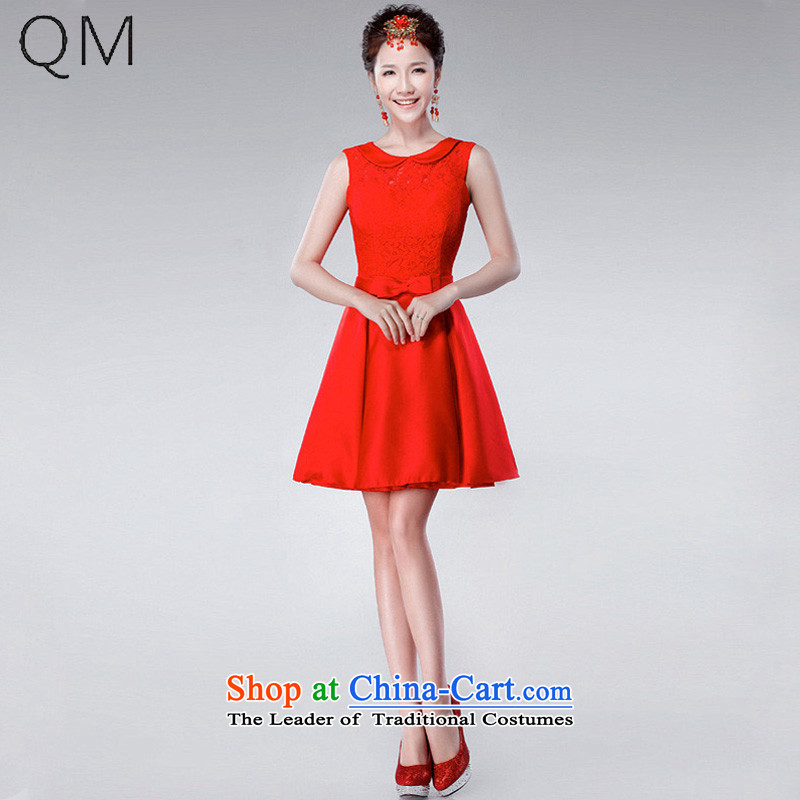 The end of the light _QM_ bows to the shoulders of marriage and sexy small dress short of the wedding-dressCTX LF175REDS