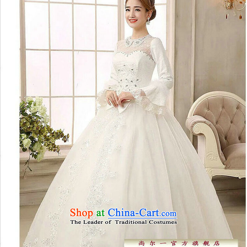 Naoji a 2014 new bride wedding dresses Korean straps winter wedding long-sleeved sweet thick cotton folder wedding js1207 White XL, yet a , , , shopping on the Internet