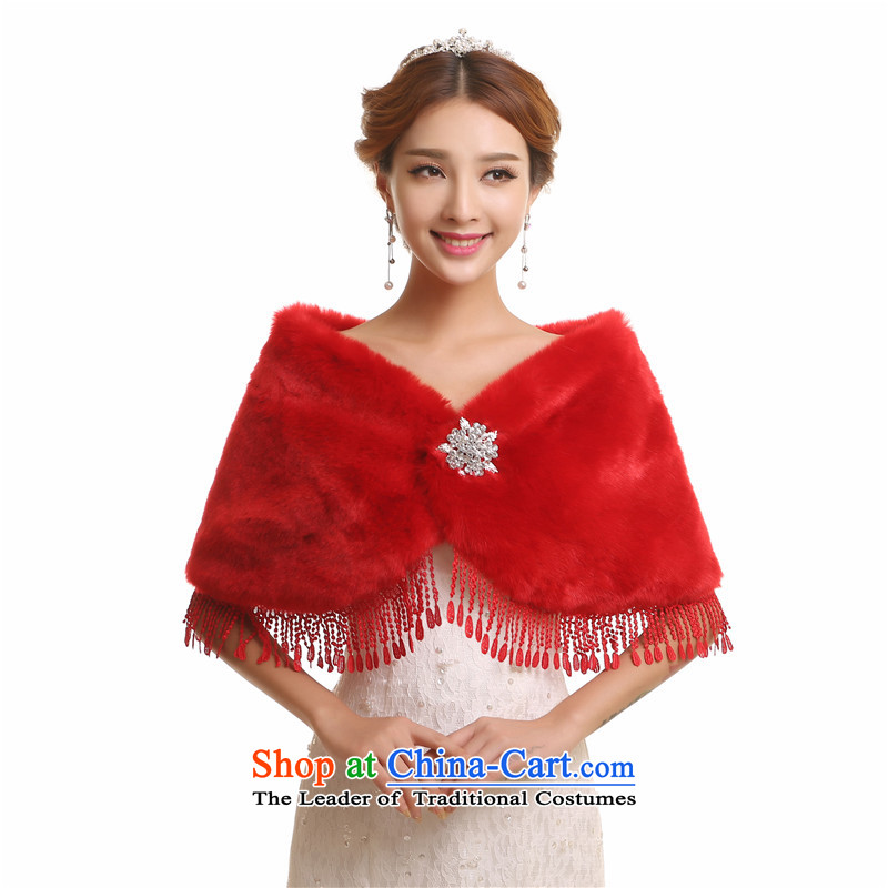 Warm winter emulation fox gross red bride wedding wedding dresses marriage cloak jacket coat fur shawl red, love so Peng (AIRANPENG) , , , shopping on the Internet