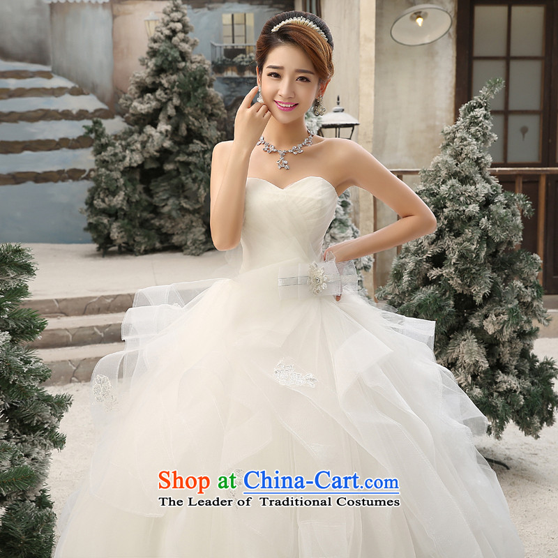 Wedding dresses spring 2015 new alignment to Korean Princess Mary Magdalene Chest High Fashion custom wedding pregnant women White XL, whisper to Madame shopping on the Internet has been pressed.