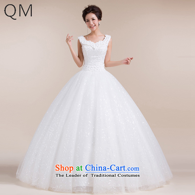 The end of the light _QM_ with a field to drag skirt Puntland shoulder flowers of the waist minimalist wedding dresses?CTX HS525?m White?XXL