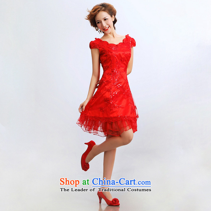 The end of the light (QM) wedding dresses skirt improved short fashion, the bride will qipao CTX red light at the end of XL, , , , shopping on the Internet