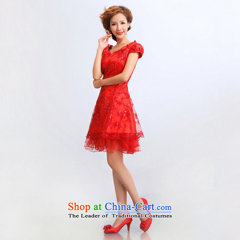 The end of the light (QM) wedding dresses skirt improved short fashion, the bride will qipao CTX red light at the end of XL, , , , shopping on the Internet