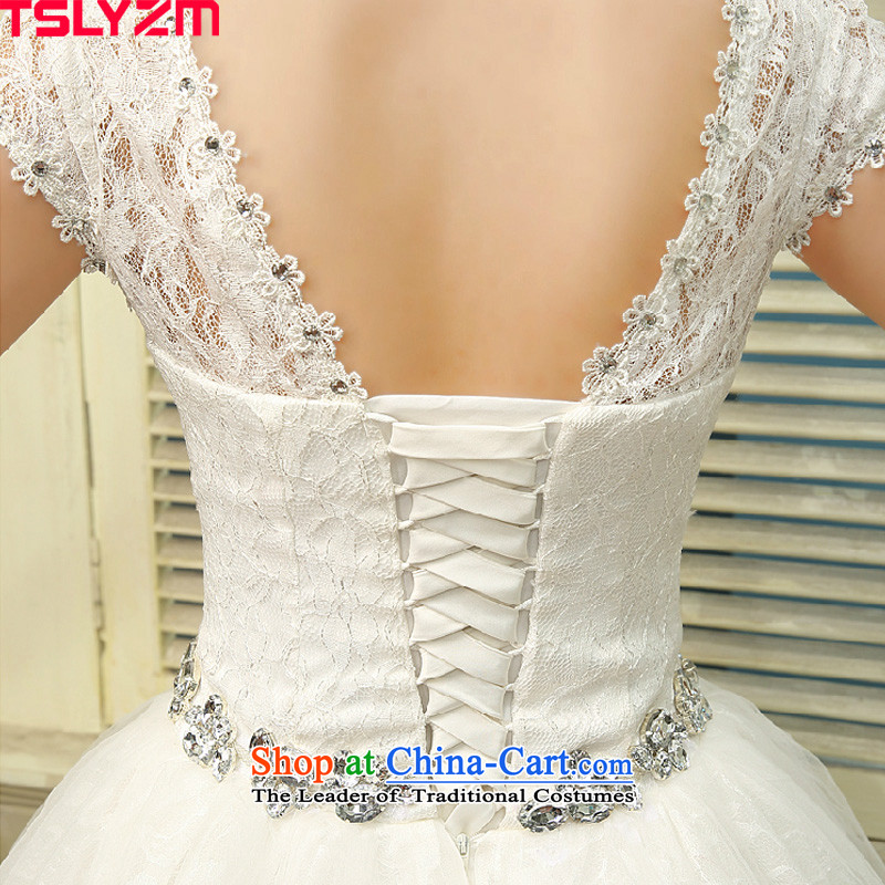 Top Loin of pregnant women tslyzm2015 wedding dresses dulls the new Korean lace diamond round-neck collar align graphics thin marriages to bon bon skirt white s,tslyzm,,, shopping on the Internet
