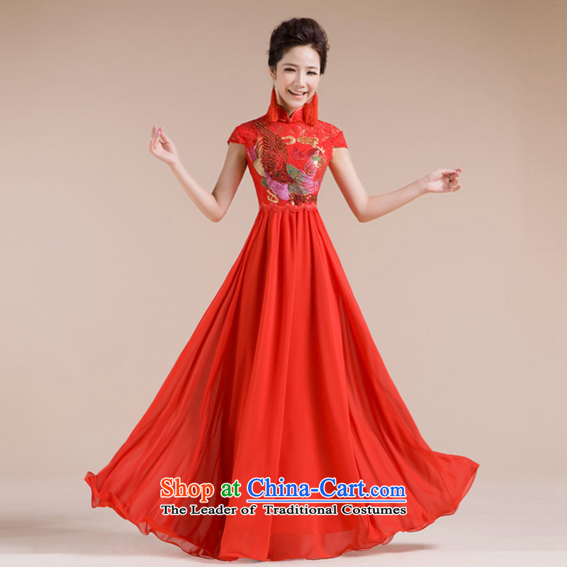 The end of the light (QM) Wedding bride embroidery improved qipao cheongsam dress marriage retro CTX QP-102 red light at the end of L, , , , shopping on the Internet