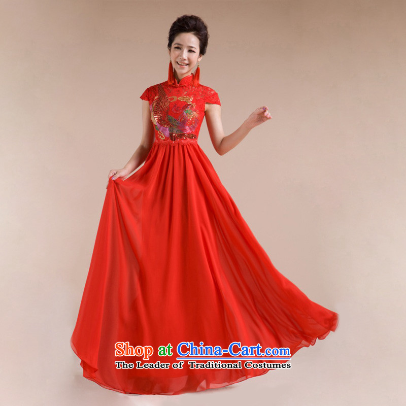 The end of the light (QM) Wedding bride embroidery improved qipao cheongsam dress marriage retro CTX QP-102 red light at the end of L, , , , shopping on the Internet